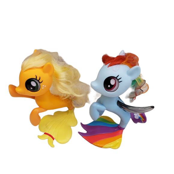 My Little Pony Mermaid Seapony Rainbow Dash Apple Jack Pony Bundle - Picture 2 of 11